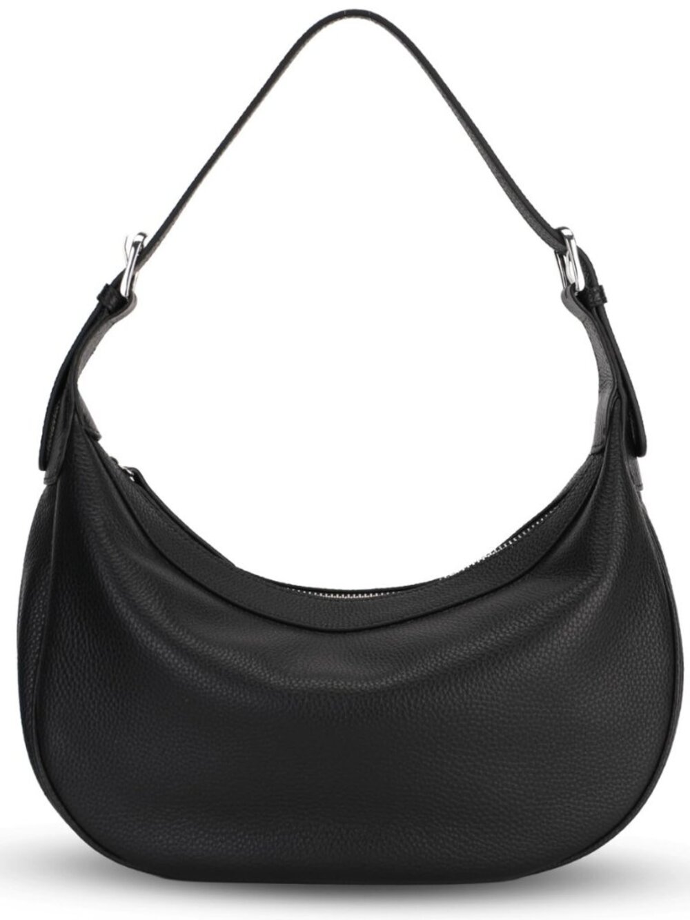 Genuine Leather Crescent Hobo Bag for Women with Two Adjustable Straps